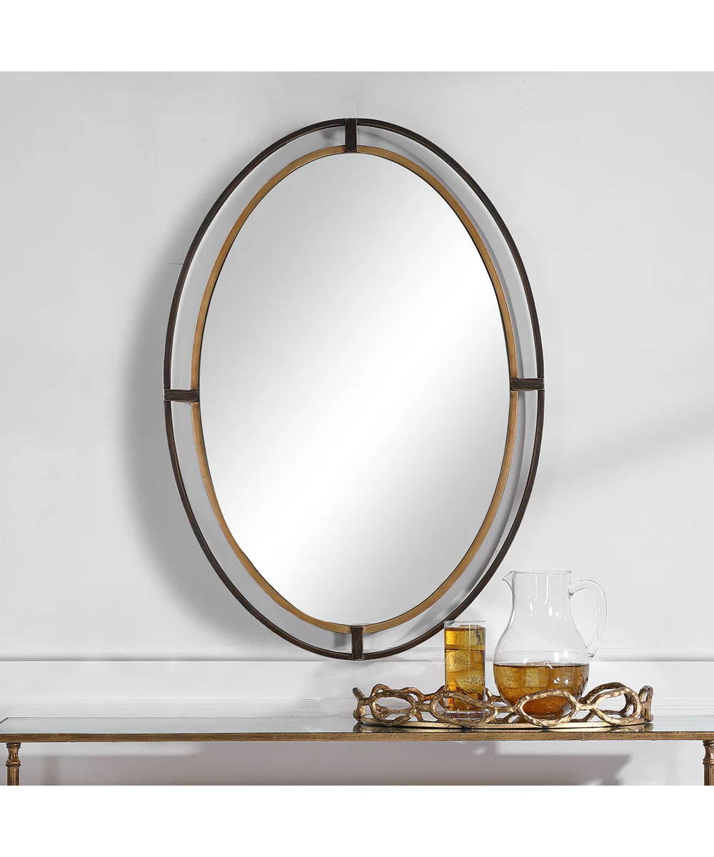 24x35" Wall Mirror Distressed Rustic Bronze - Image 3