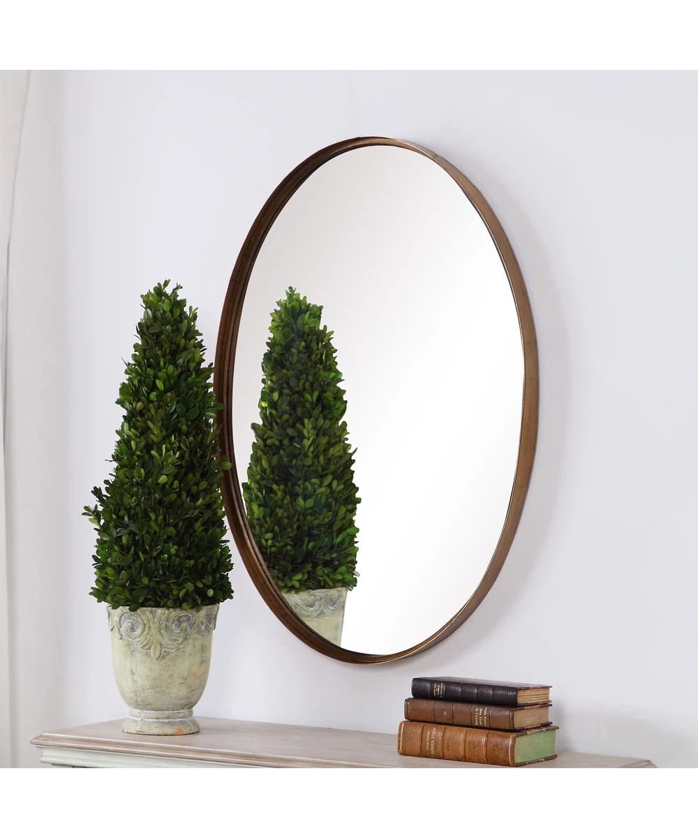24x35" Wall Mirror Hand Finished in Gold Leaf - Image 3