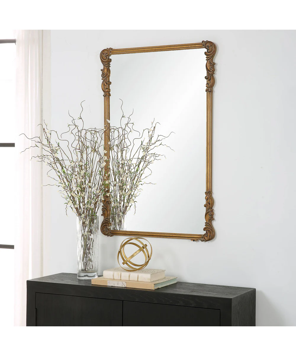 24x36" Wall Mirror in Antique Gold - Image 3