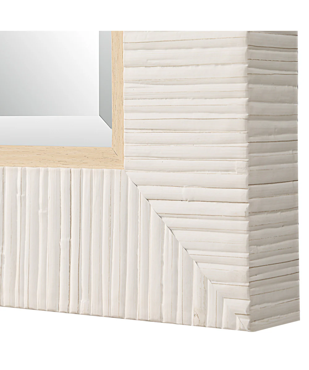 25x35" Wall Mirror Whitewashed Textured Wrap - Image 5
