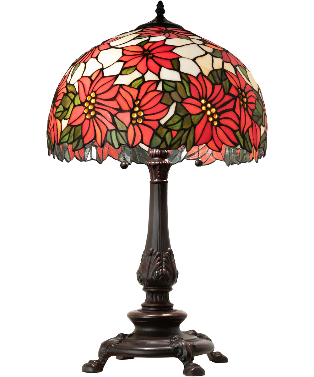 26" High Poinsettia Table Lamp