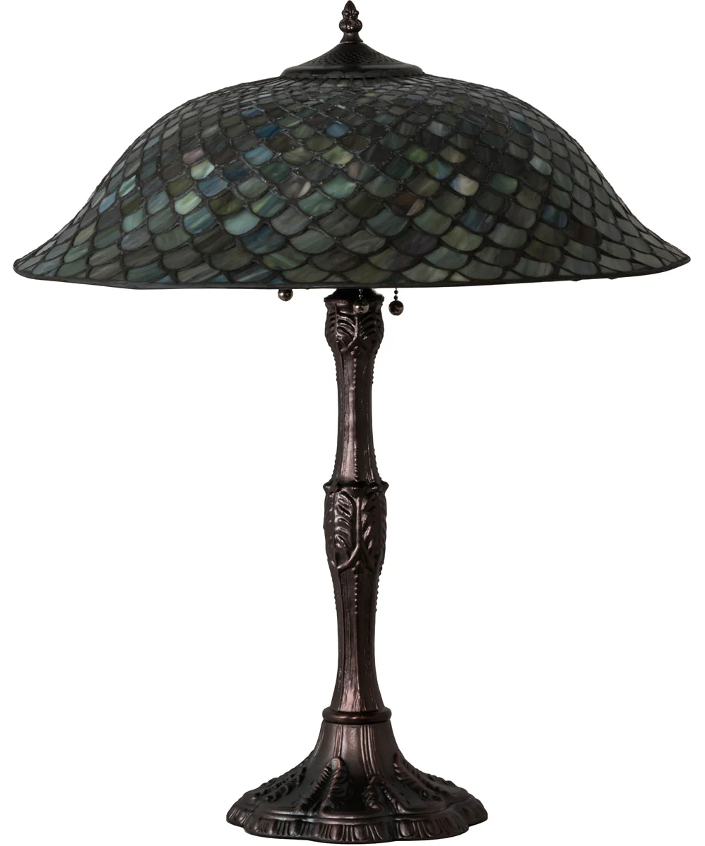 26" High Tiffany Fishscale Table Lamp - Image 2