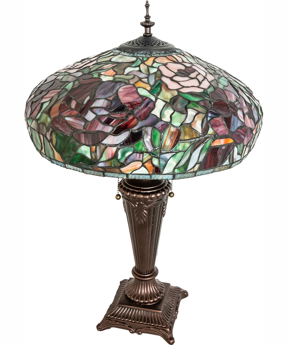 26" High Tiffany Peony Table Lamp - Image 3