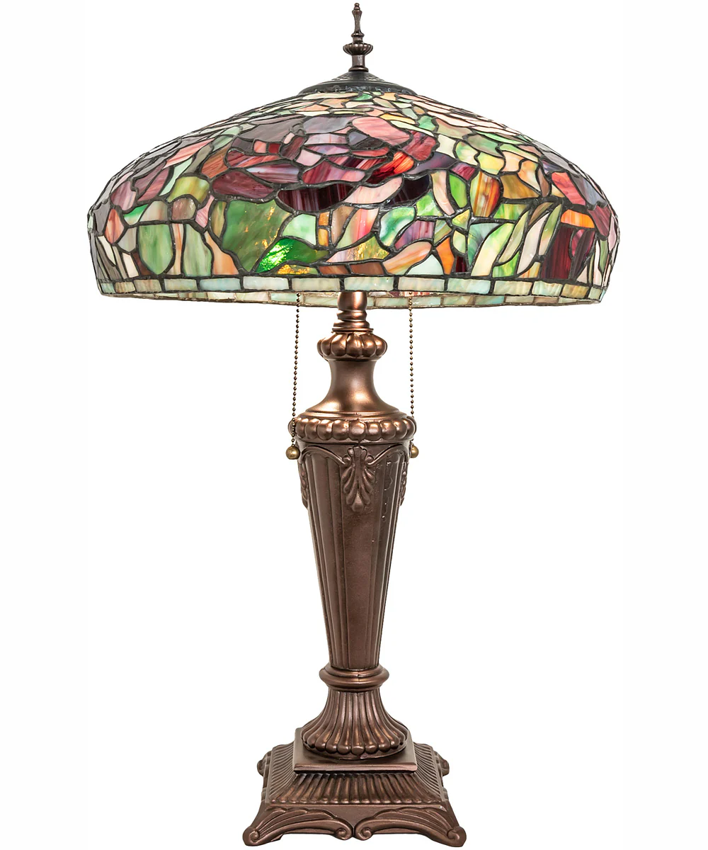 26" High Tiffany Peony Table Lamp - Image 5