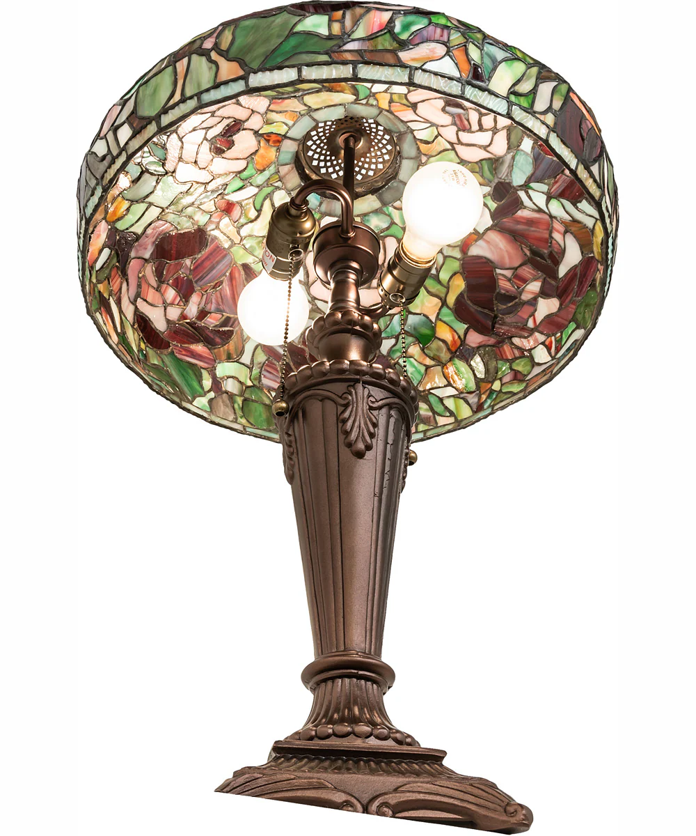 26" High Tiffany Peony Table Lamp - Image 7