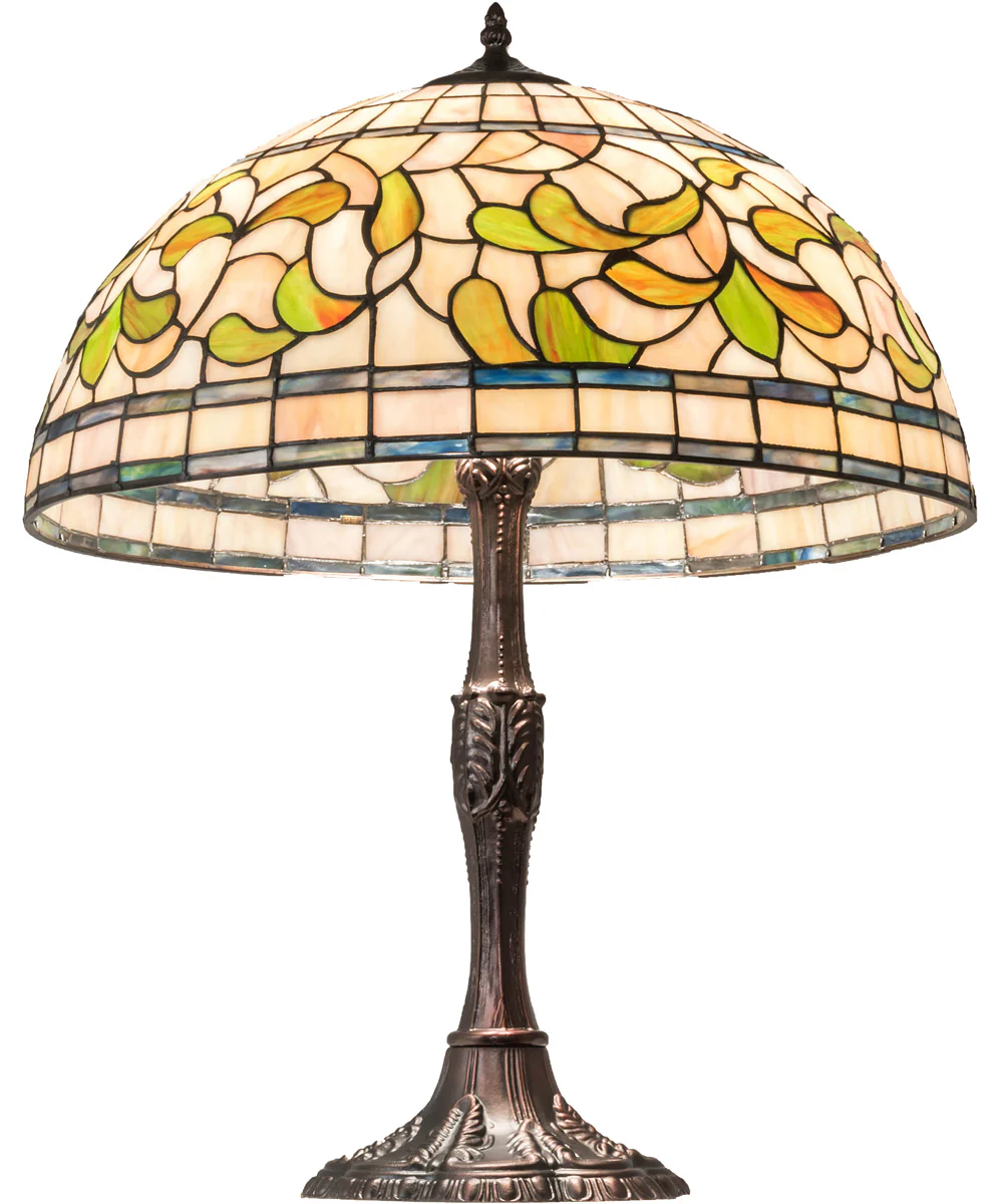 26" High Tiffany Turning Leaf Table Lamp - Image 3