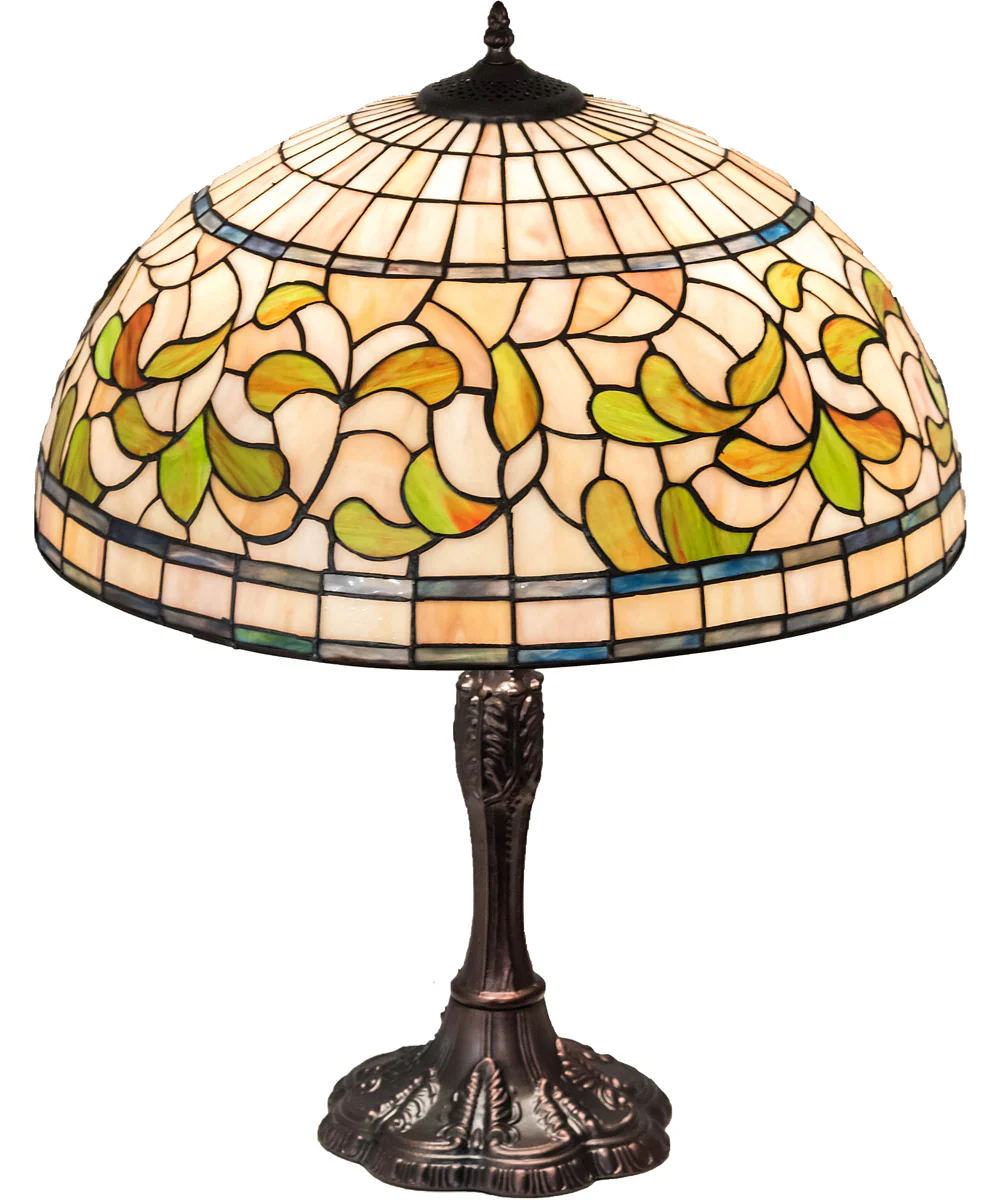 26" High Tiffany Turning Leaf Table Lamp - Image 5