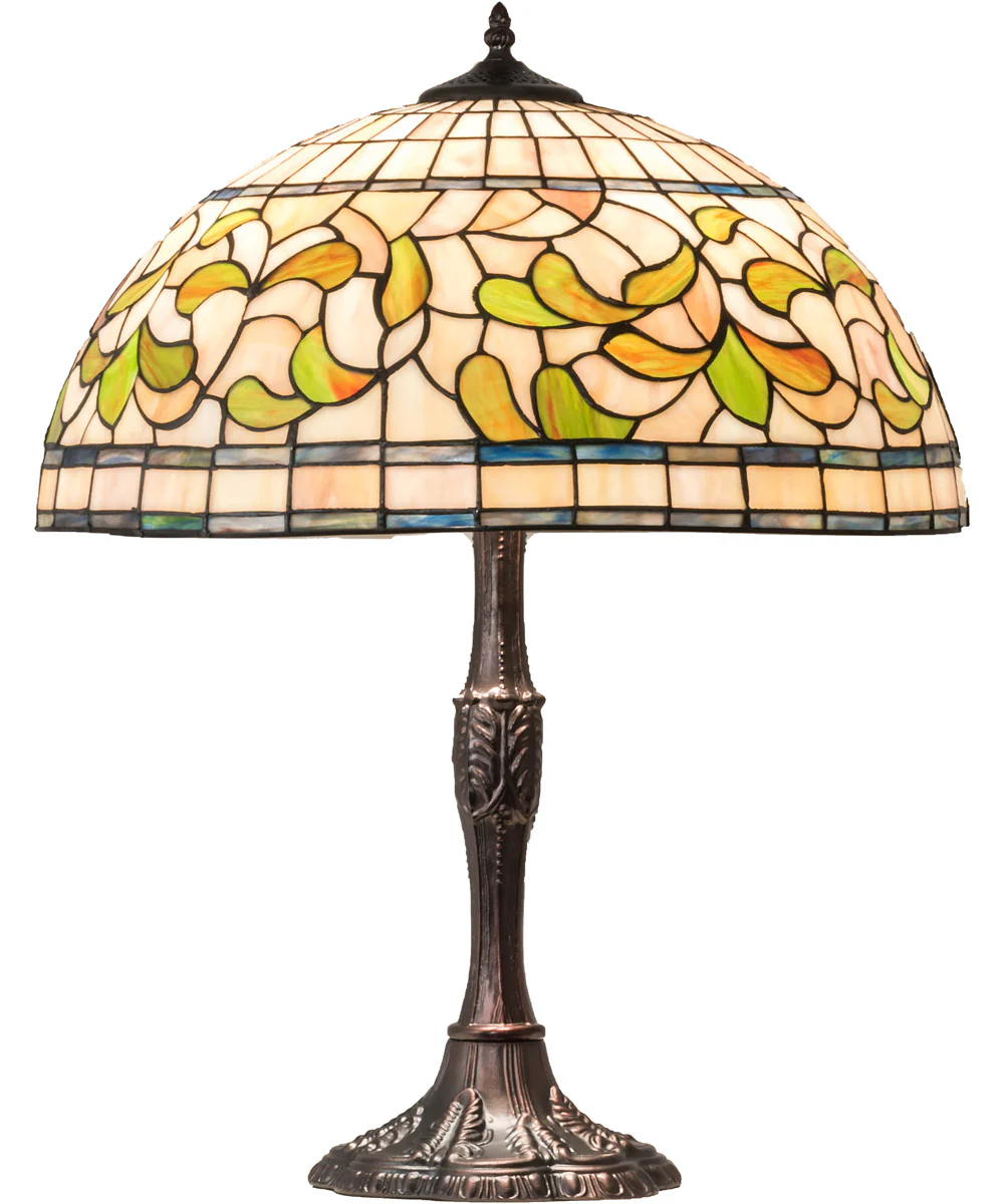 26" High Tiffany Turning Leaf Table Lamp - Image 7