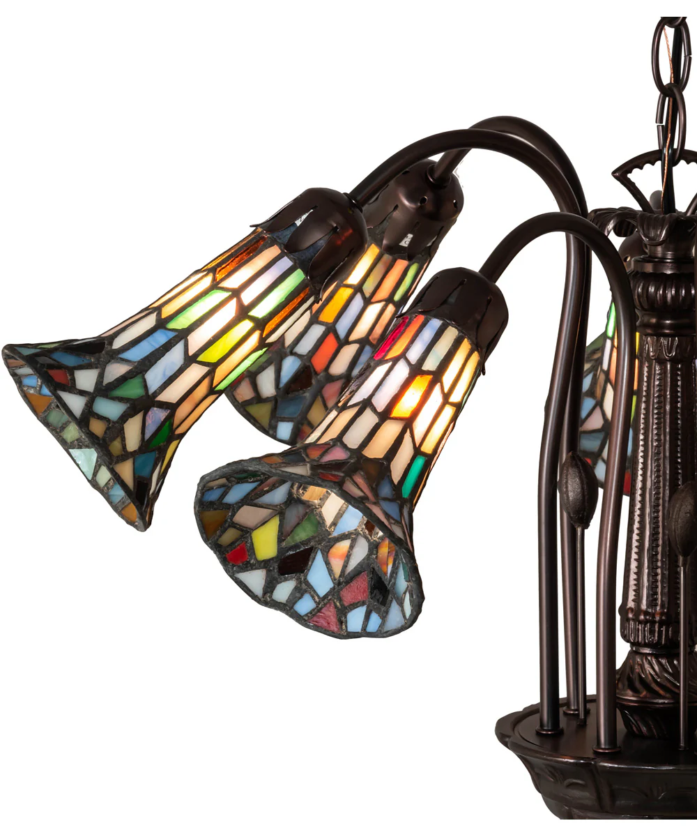 26" Wide Tiffany Pond Lily 7 Light Chandelier - Image 4