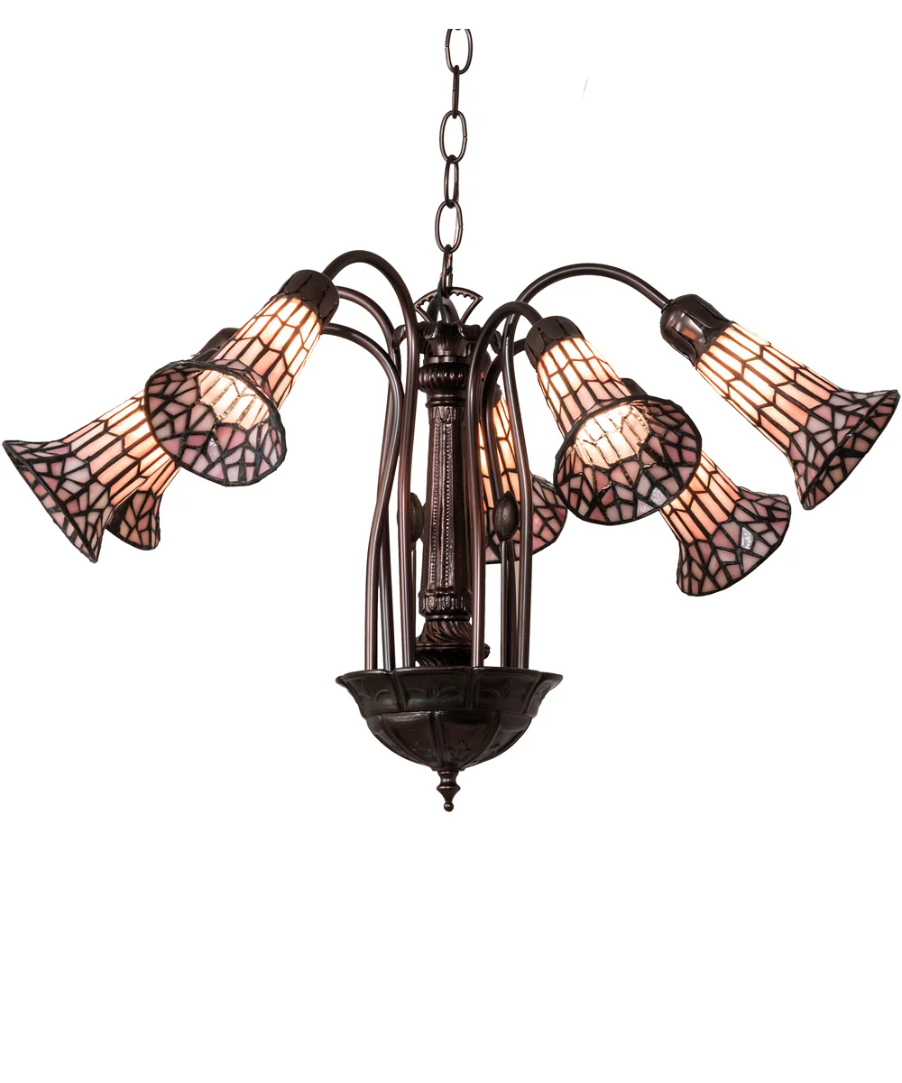 26" Wide Tiffany Pond Lily 7 Light Chandelier - Image 2