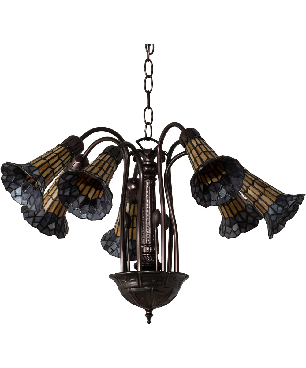 26" Wide Tiffany Pond Lily 7 Light Chandelier - Image 2