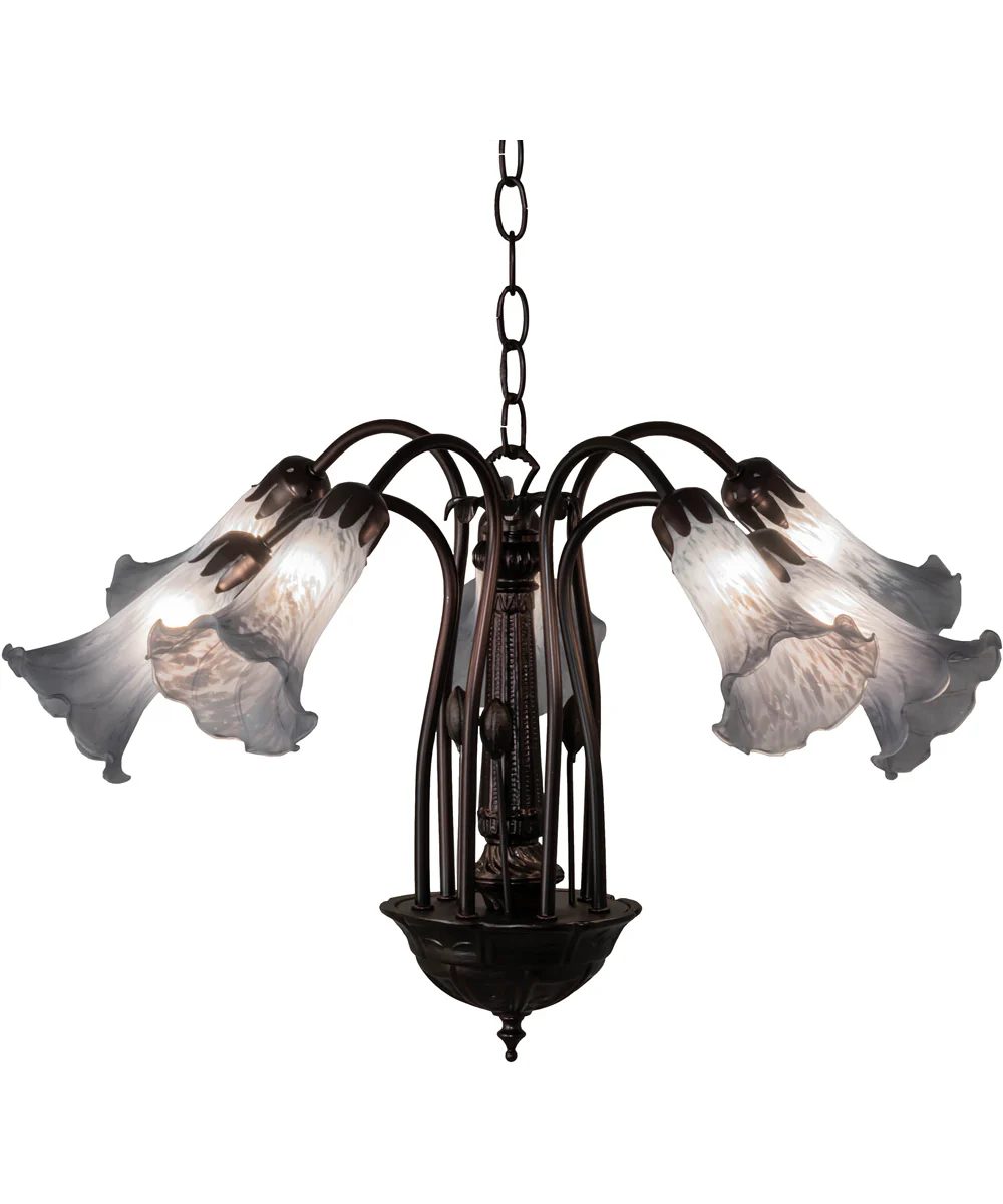 26" Wide Tiffany Pond Lily 7 Light Chandelier