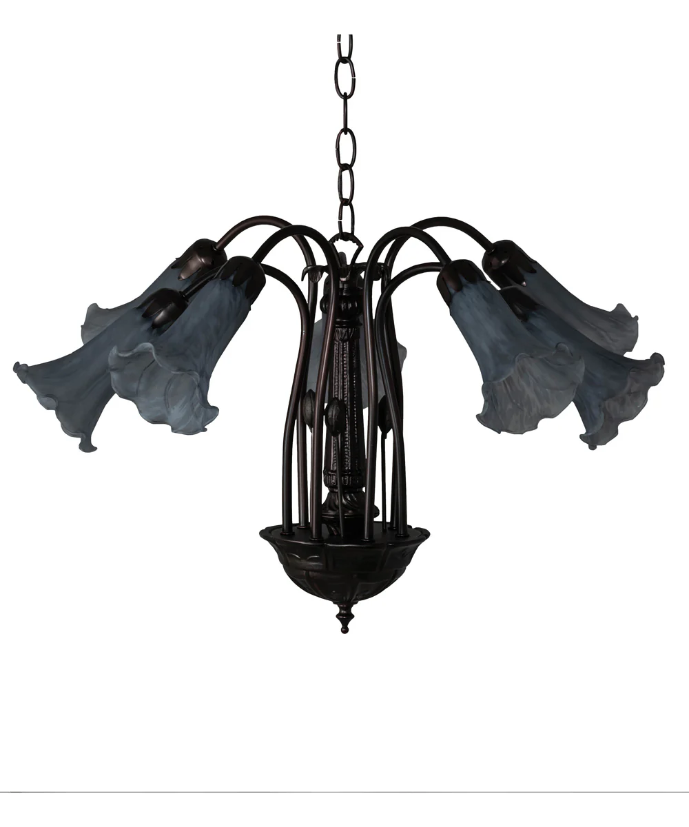 26" Wide Tiffany Pond Lily 7 Light Chandelier - Image 2