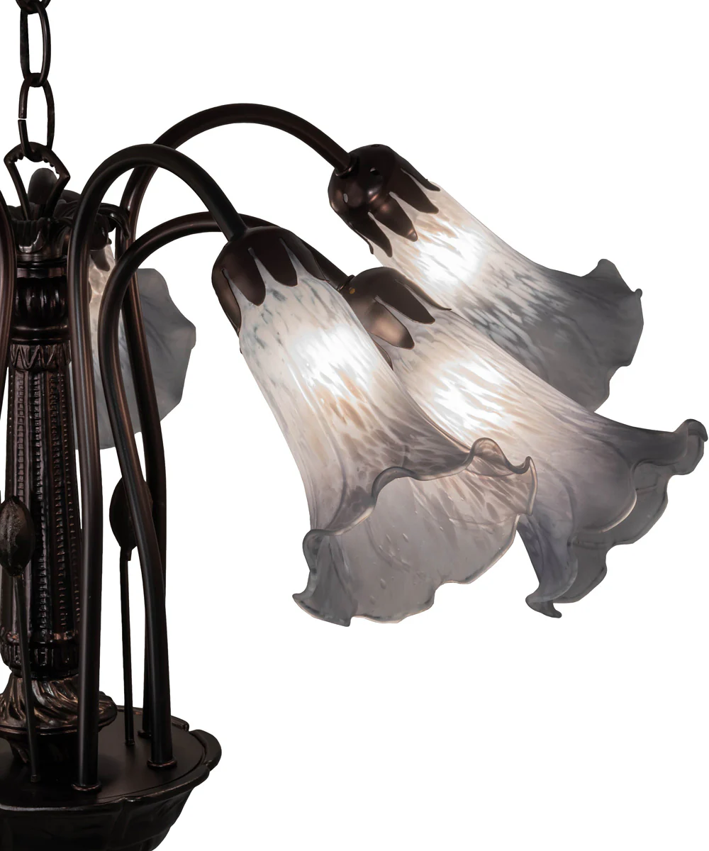 26" Wide Tiffany Pond Lily 7 Light Chandelier - Image 3