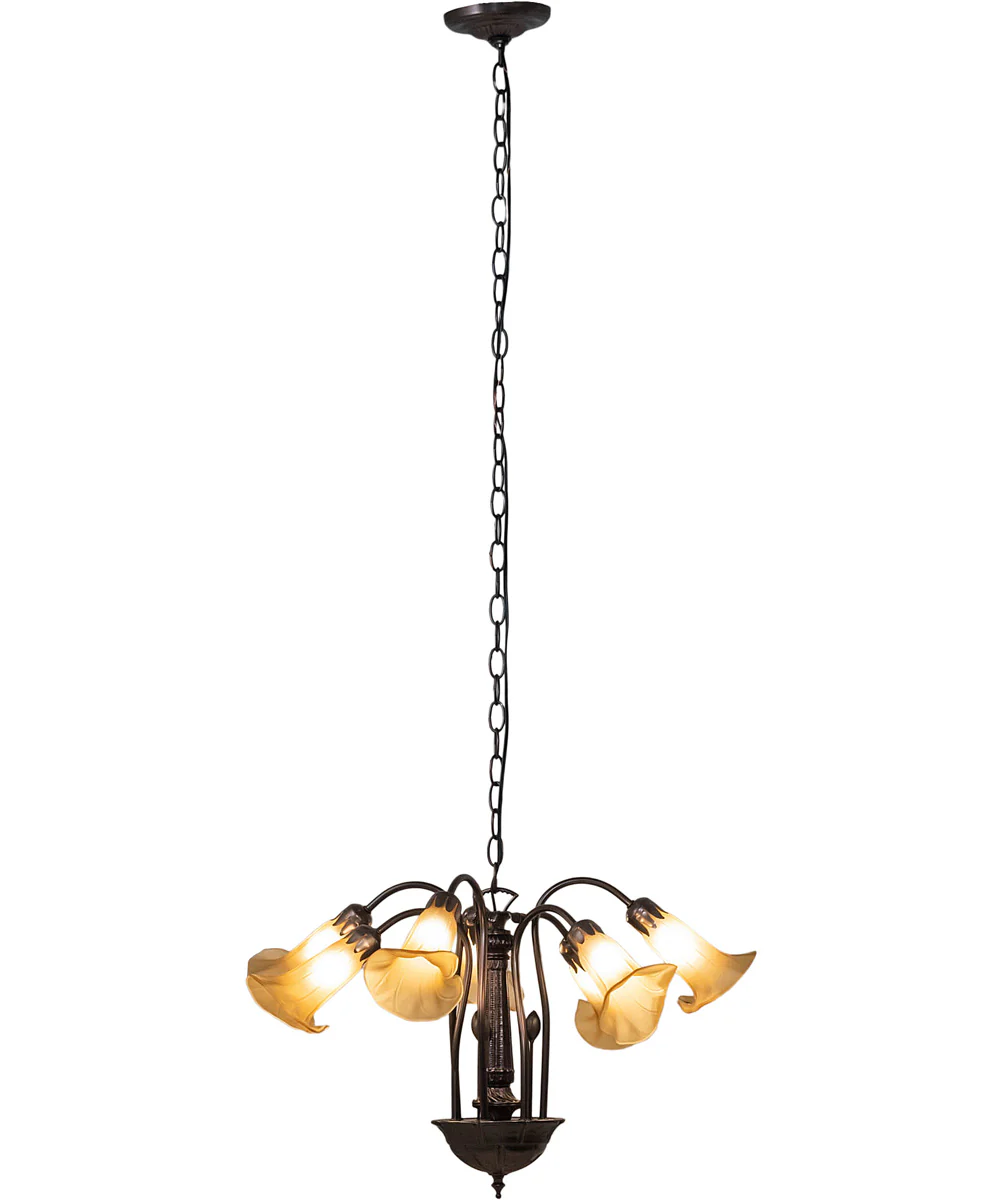 26" Wide Tiffany Pond Lily 7 Light Chandelier - Image 8