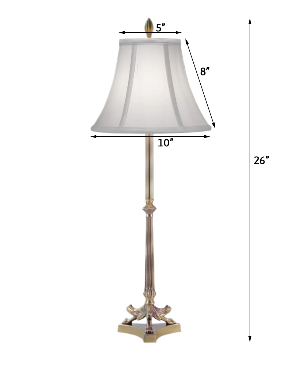 26"H Artisan Brass Signature by Stiffel Buffet Lamp, On/Off - Image 2