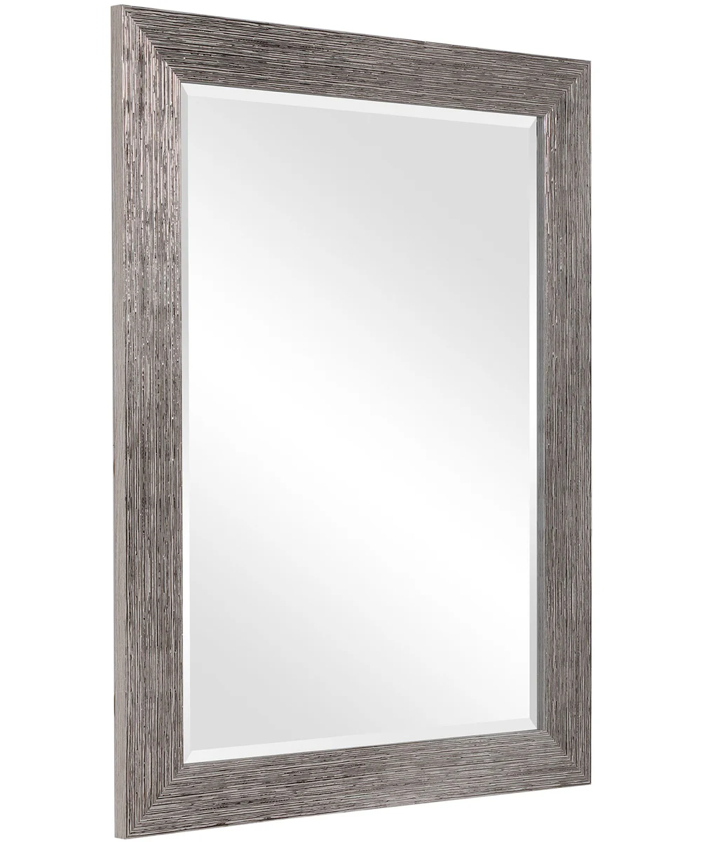 26x36" Wall Mirror Slightly Raised in Silver Tones - Image 4