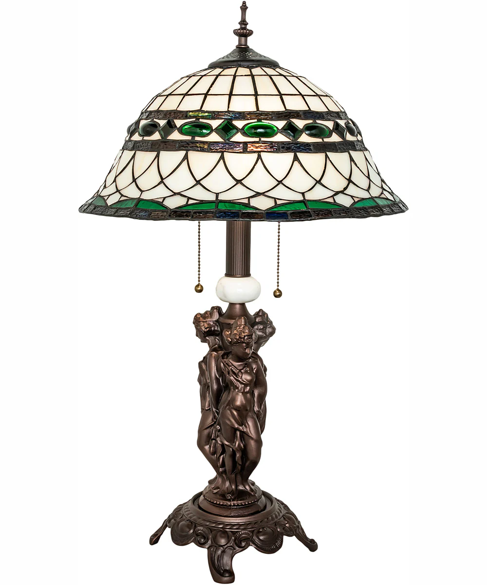 28" High Tiffany Roman Table Lamp - Image 4
