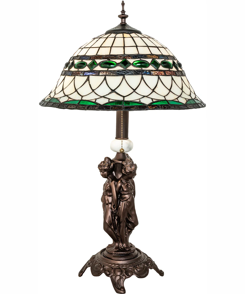 28" High Tiffany Roman Table Lamp - Image 5