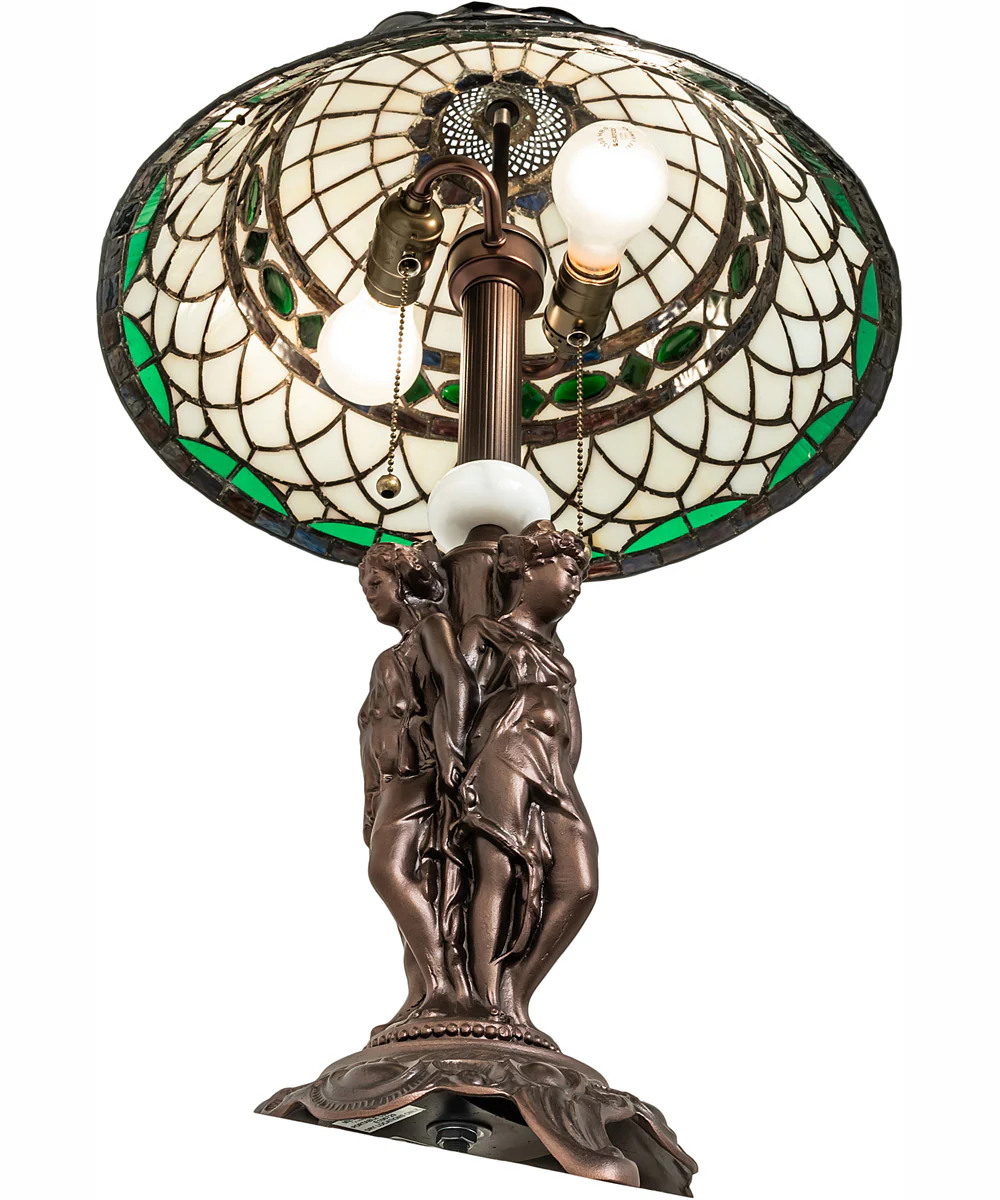 28" High Tiffany Roman Table Lamp - Image 6