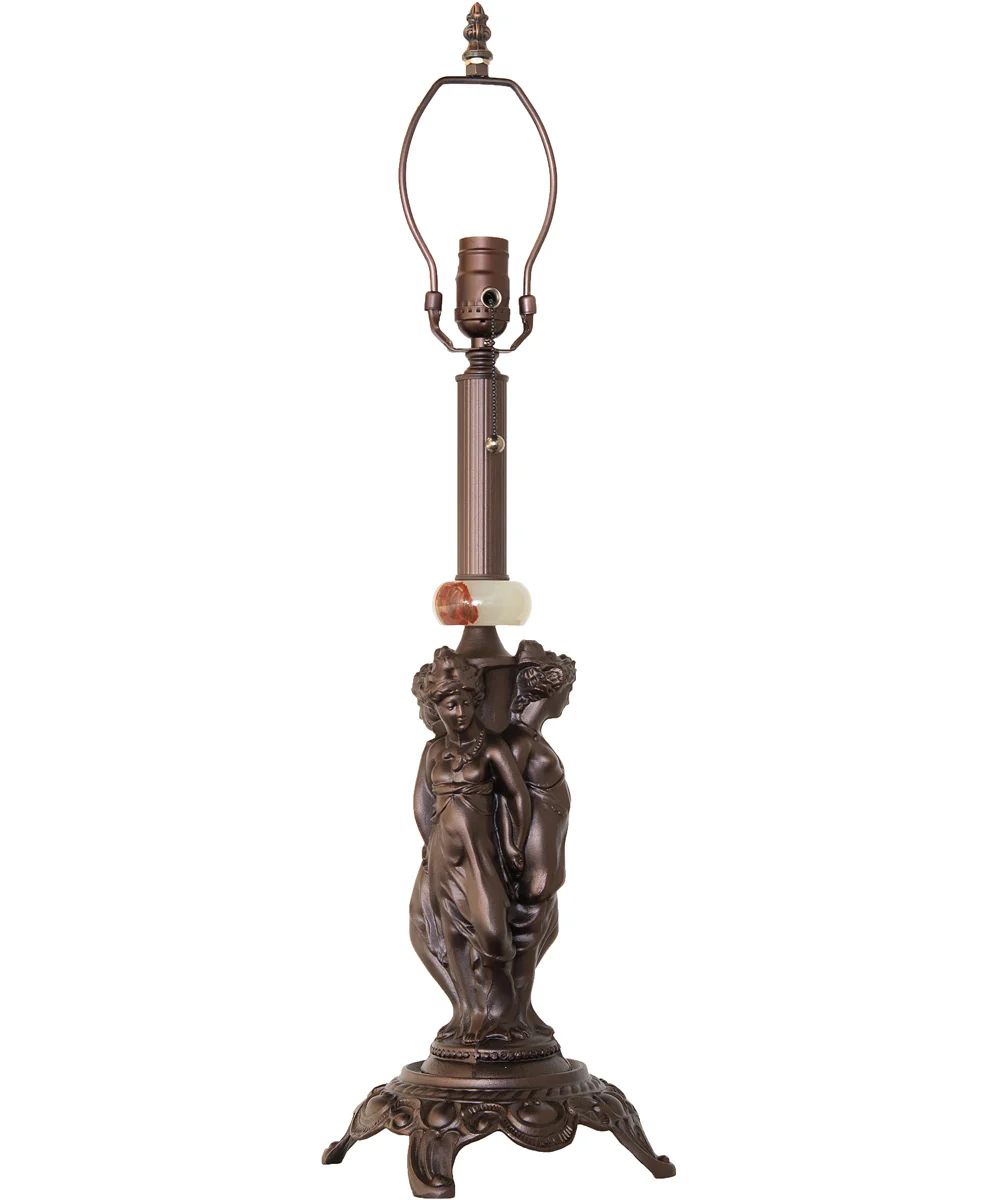 28" High Reverse Painted Roses Table Lamp - Image 4