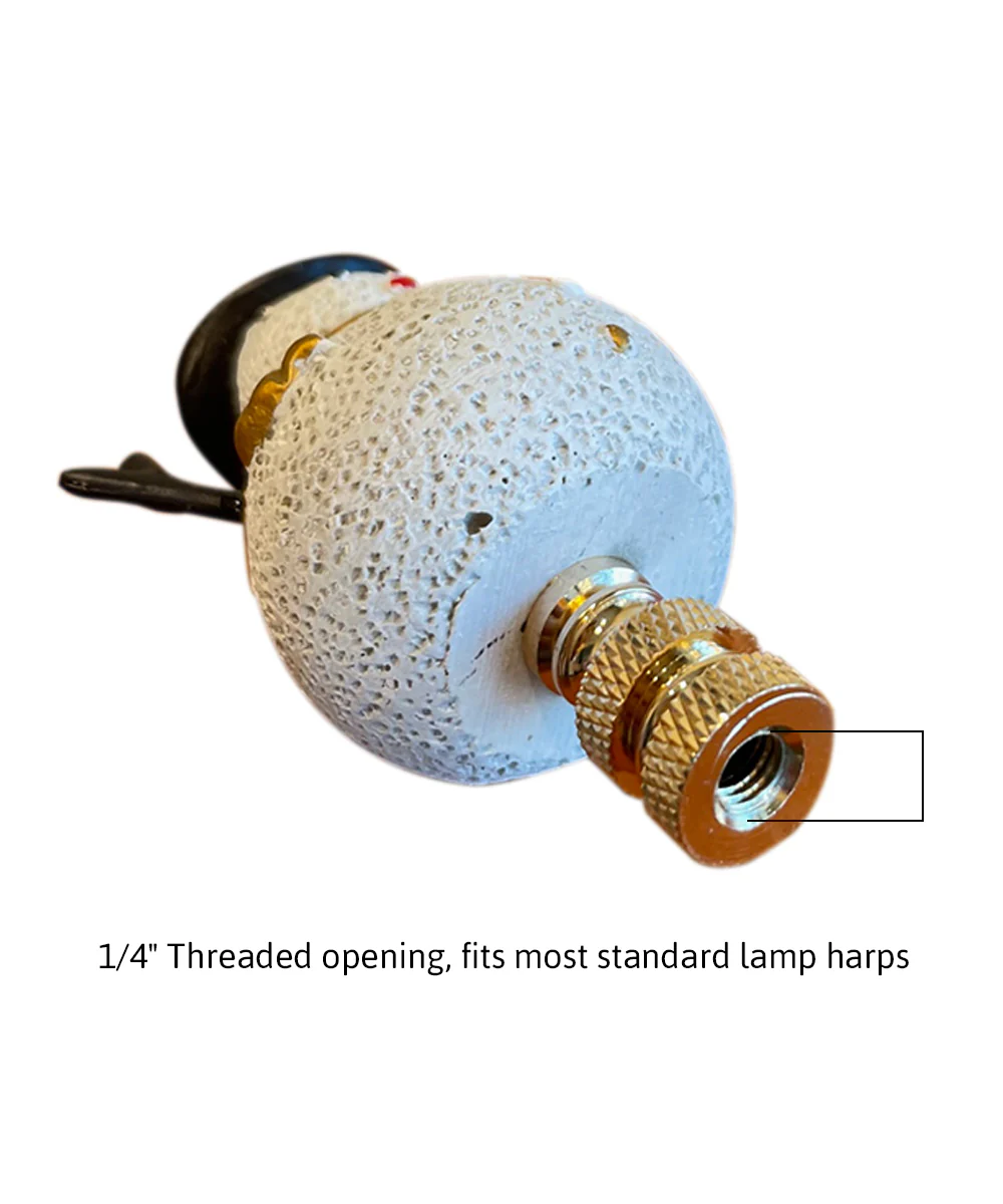 3.7"H Silver and Gold Christmas Snowman Polished Brass Base Lamp Finial - Image 4