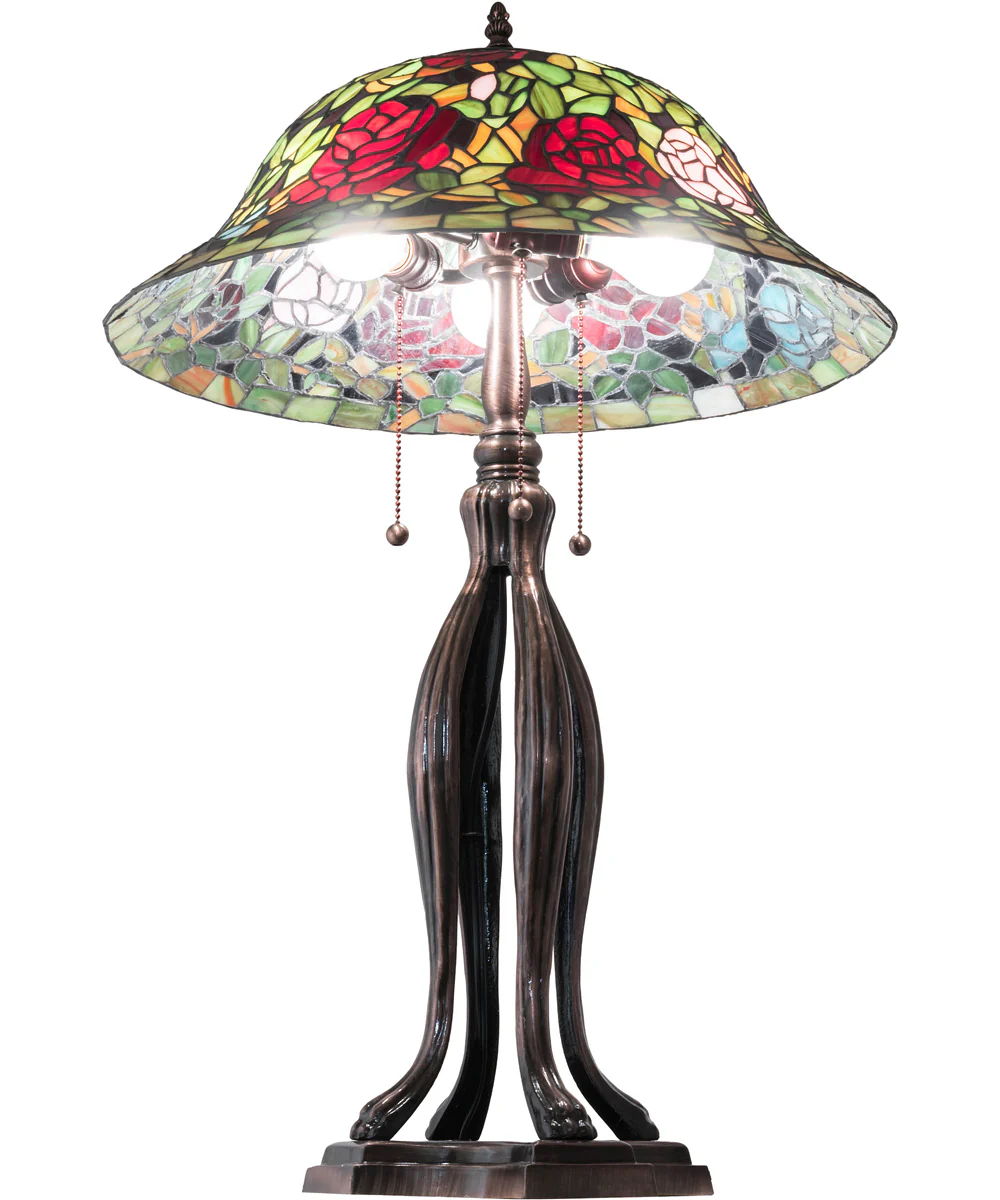 30" High Tiffany Rosebush Table Lamp - Image 3