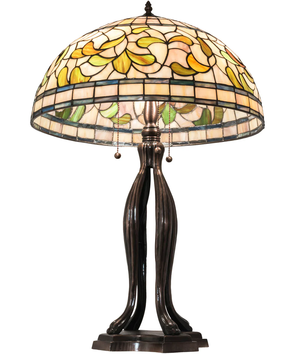 30" High Tiffany Turning Leaf Table Lamp - Image 3
