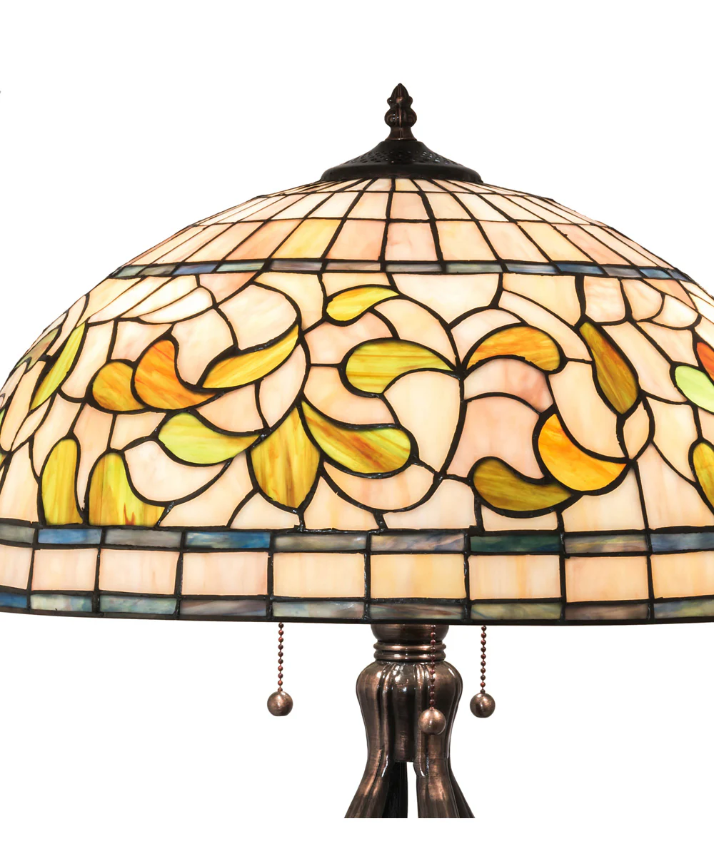30" High Tiffany Turning Leaf Table Lamp - Image 4