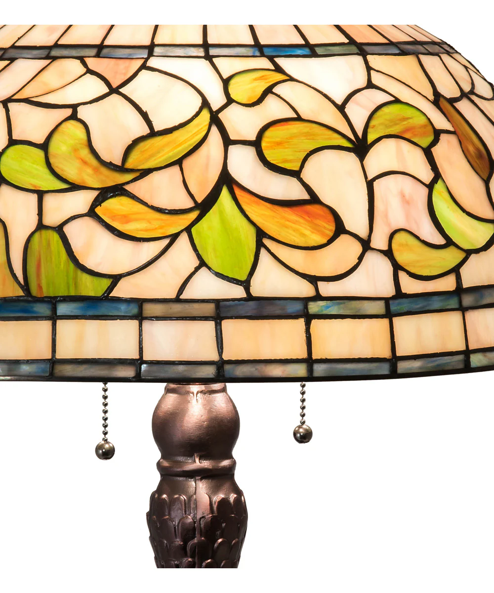 31" High Tiffany Turning Leaf Table Lamp - Image 4