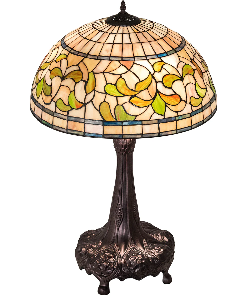 31" High Tiffany Turning Leaf Table Lamp - Image 5