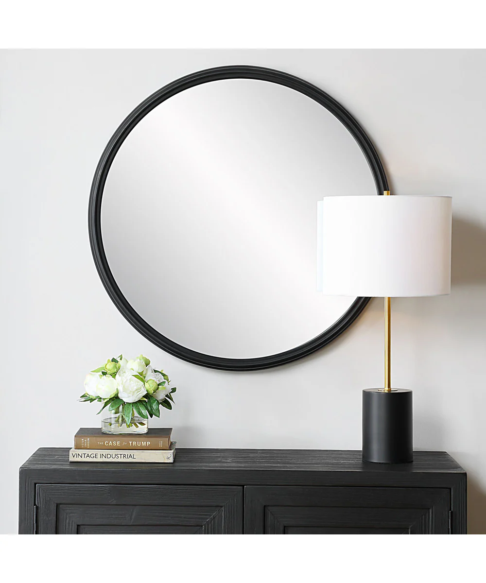 32x32" Wall Mirror Matte Black - Image 2