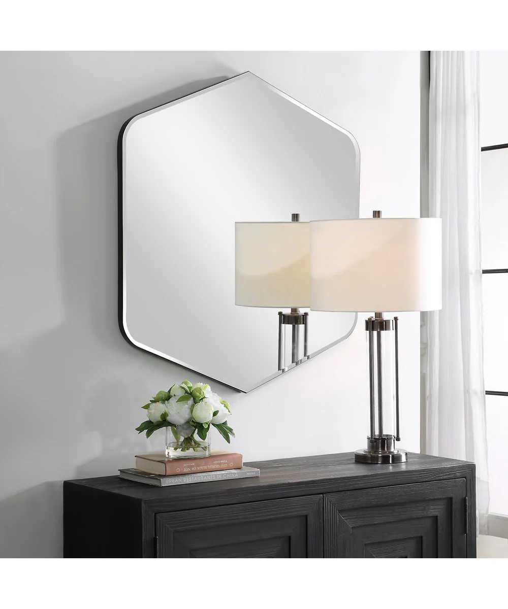 32x36" Wall Mirror Diamond in Black - Image 3