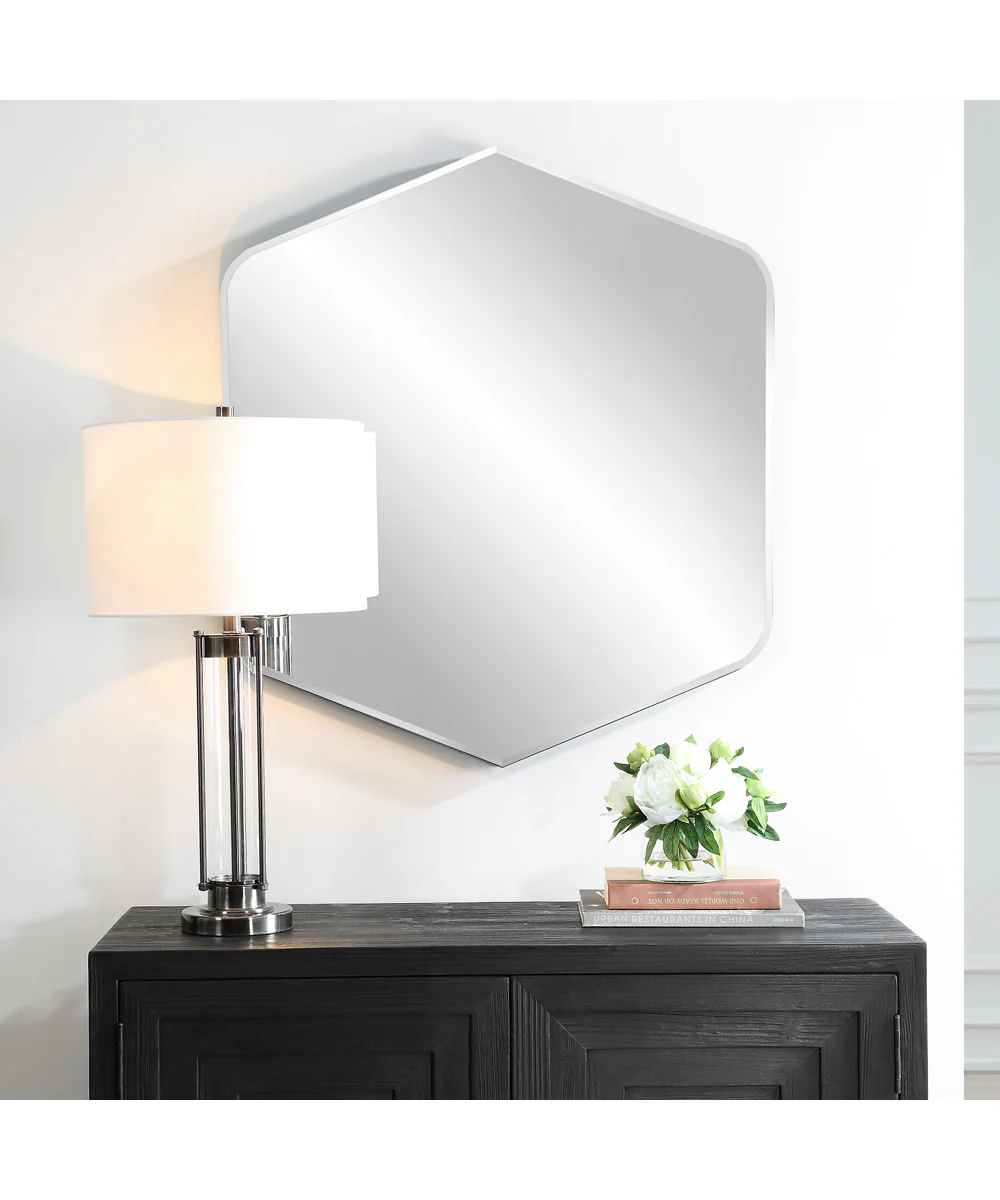 32x36" Wall Mirror Diamond in Black - Image 5