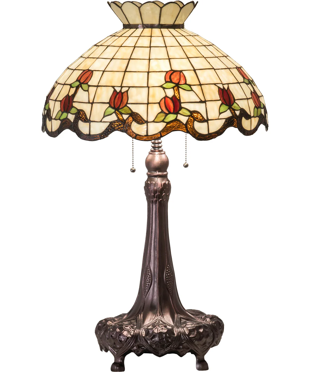 33" High Roseborder Table Lamp