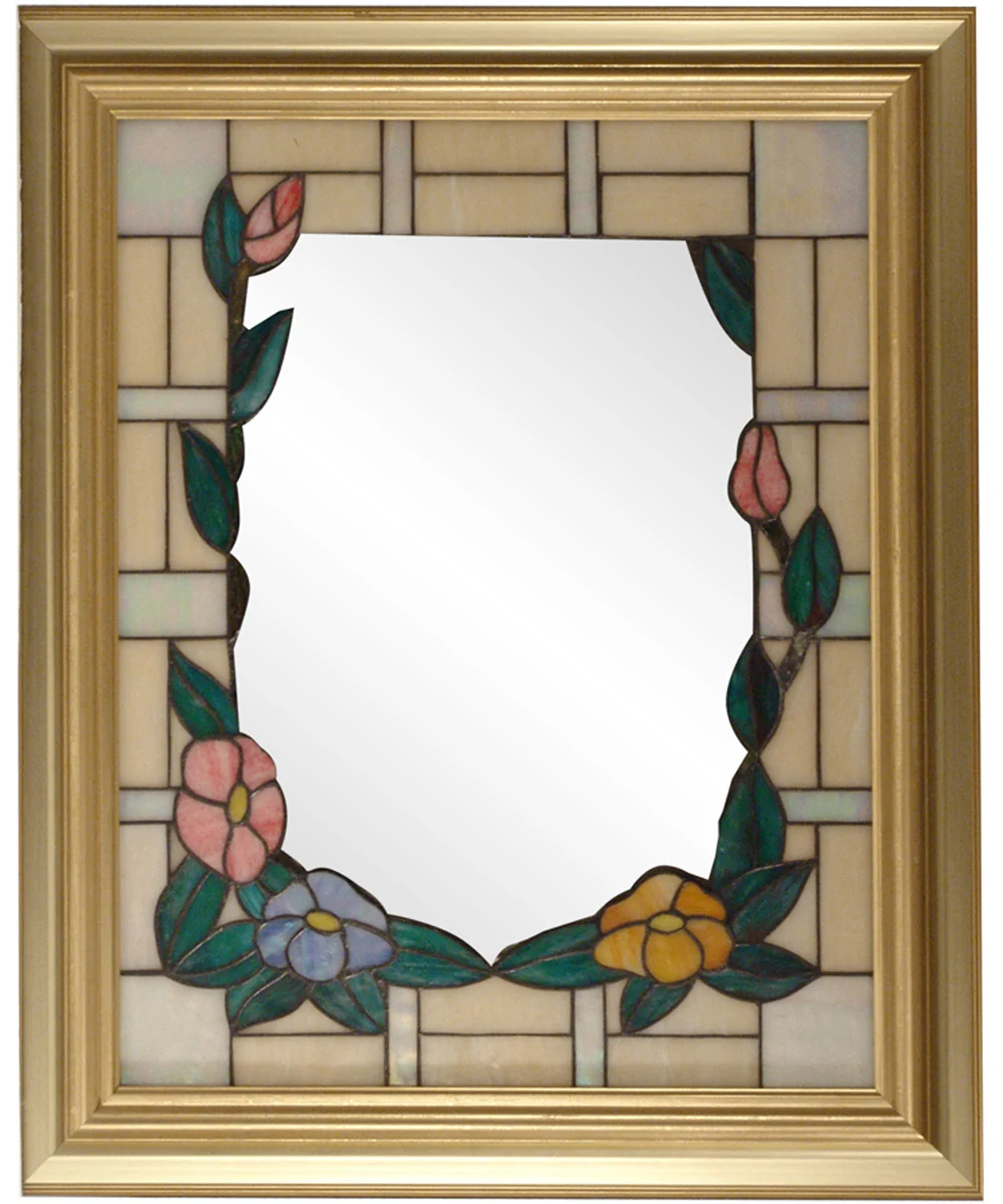 34 Inch H Peony Tiffany Mirror