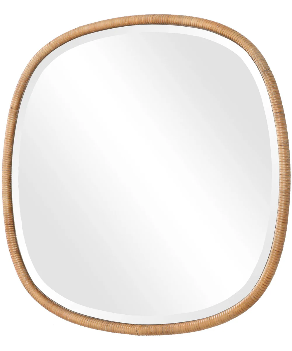 34x34" Wall Mirror in Natural Rattan - Image 6