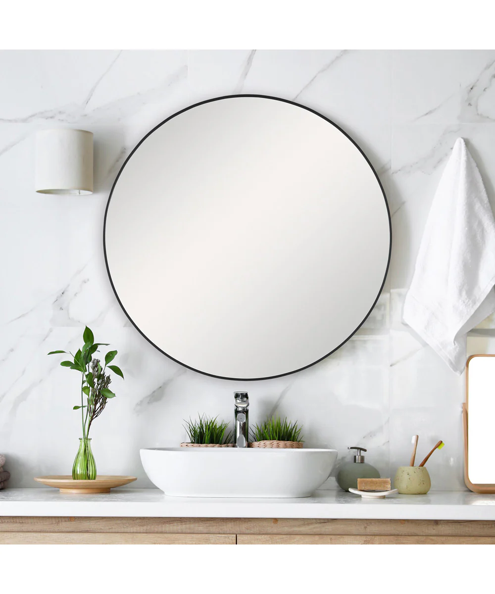 34x34" Wall Mirror in Satin Black - Image 2