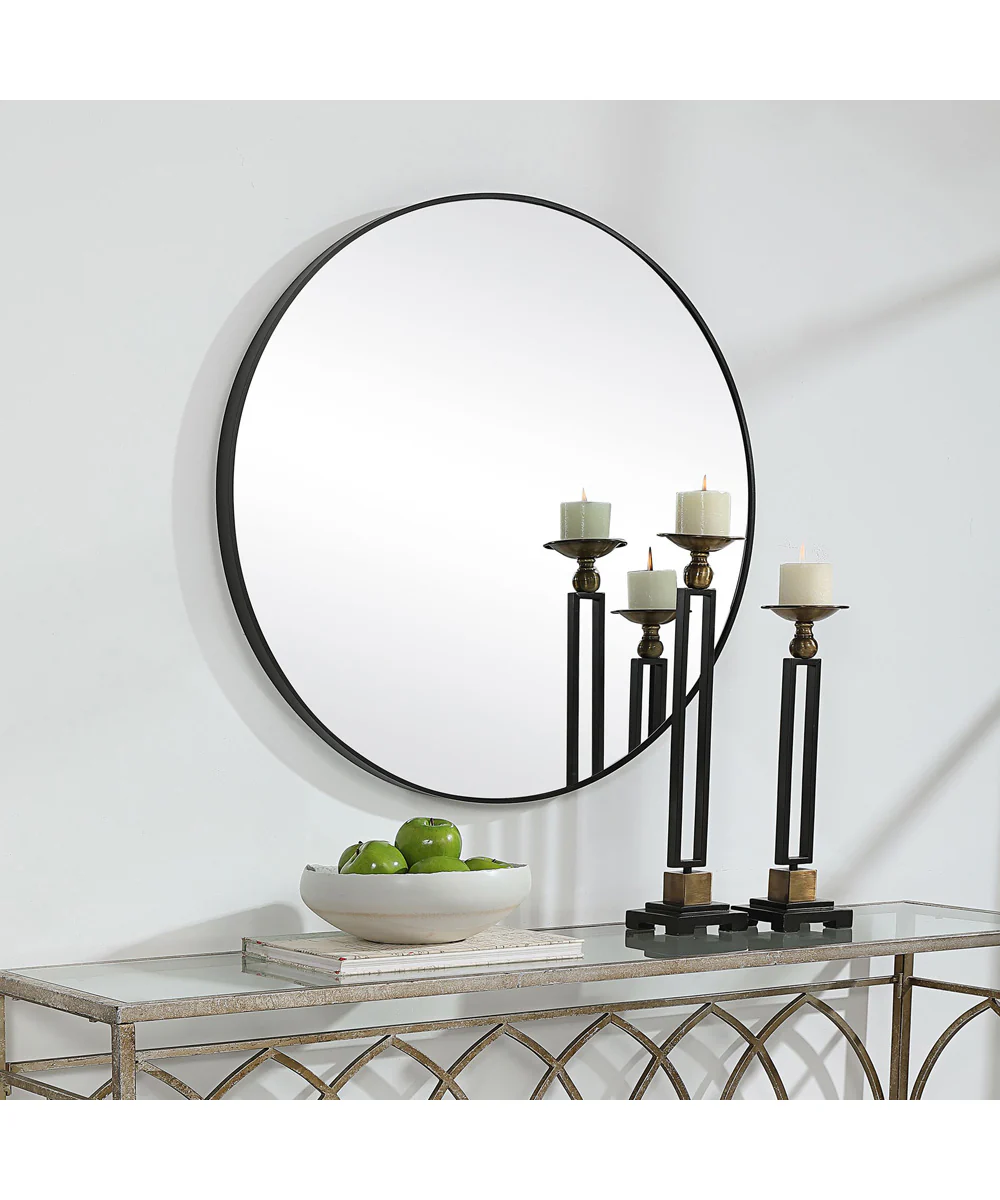 34x34" Wall Mirror in Satin Black - Image 3