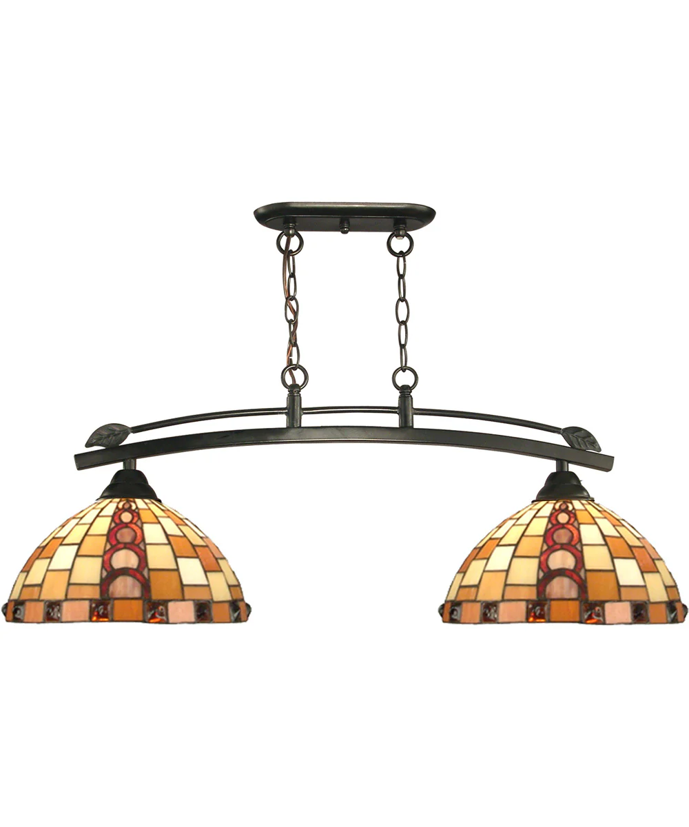 36 Inch W Lakewood 2-Light Tiffany Island Fixture