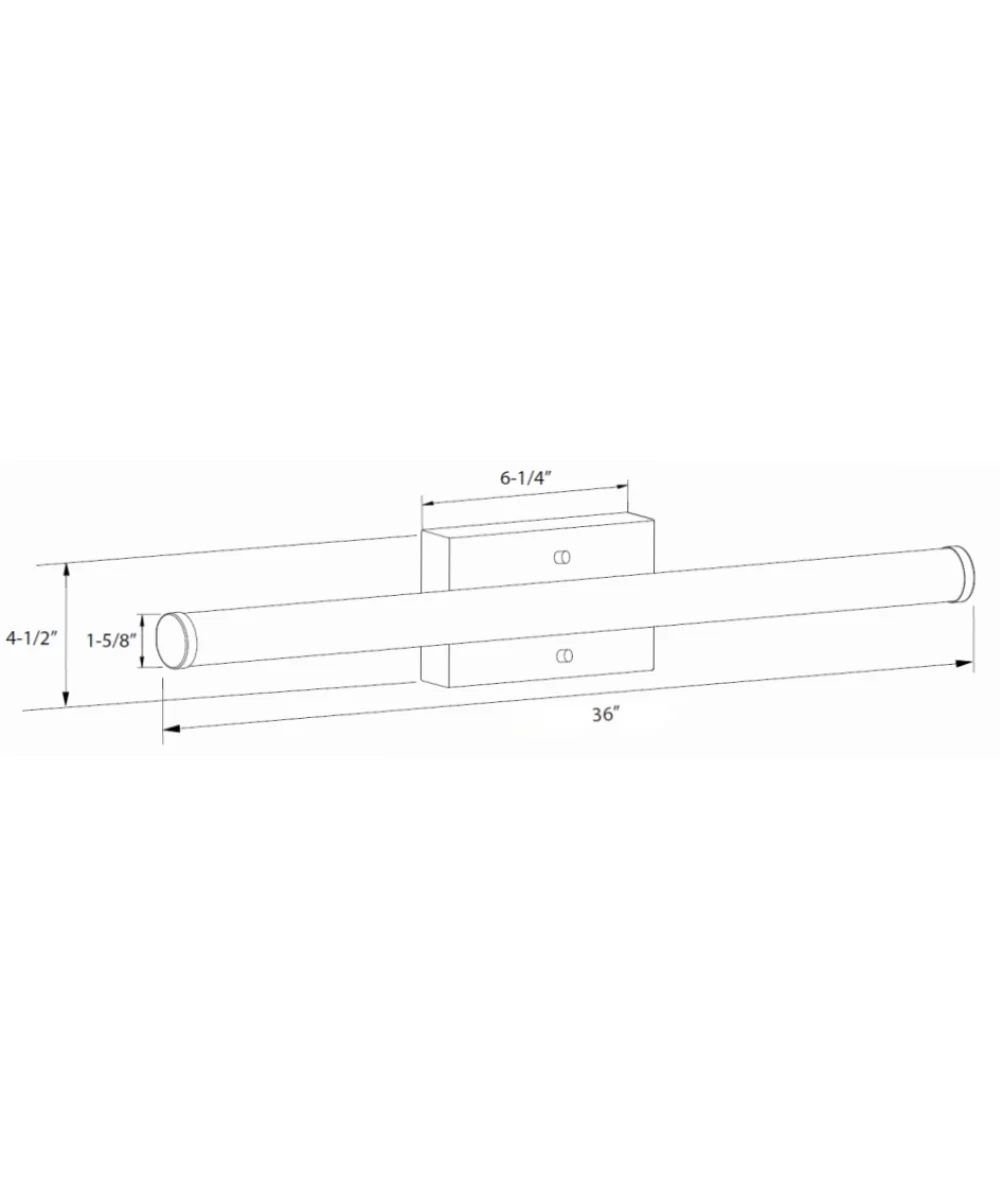 36"W 1-Light LED Round Linear Bath Vanity Light Fixture Brushed Nickel Finish - Image 3