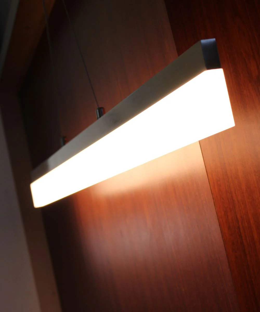 36"W 1-Light Linear Bar Ribbon LED Kitchen Island Light Fixture Brushed Nickel Finish Acrylic Shade - Image 5