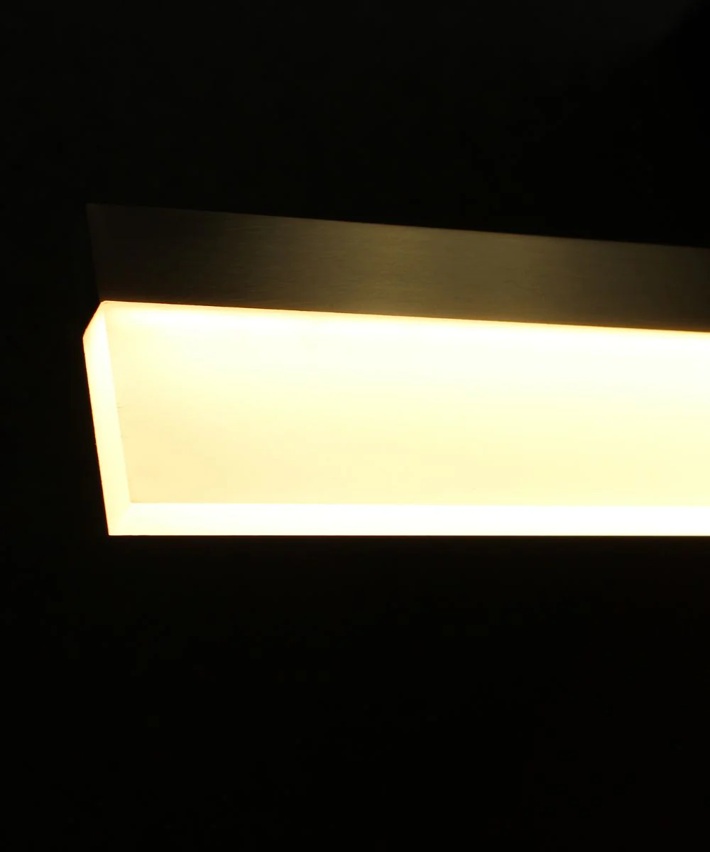 36"W 1-Light Linear Bar Ribbon LED Kitchen Island Light Fixture Brushed Nickel Finish Acrylic Shade - Image 6