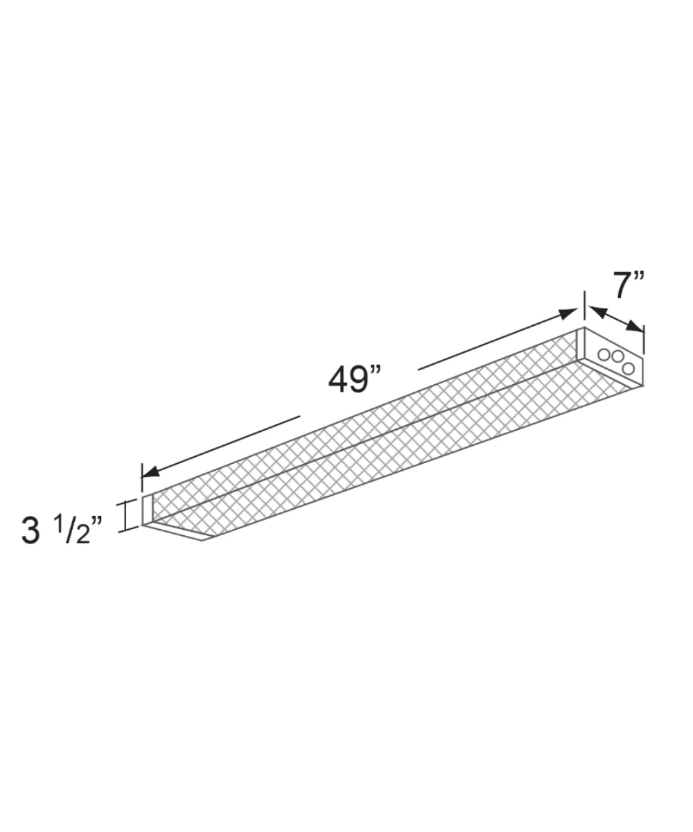 49"W Prismatic Wraparound 1-Light Integrated LED Light LightStrip Ceiling Light Fixture by RP Lighting - Image 5