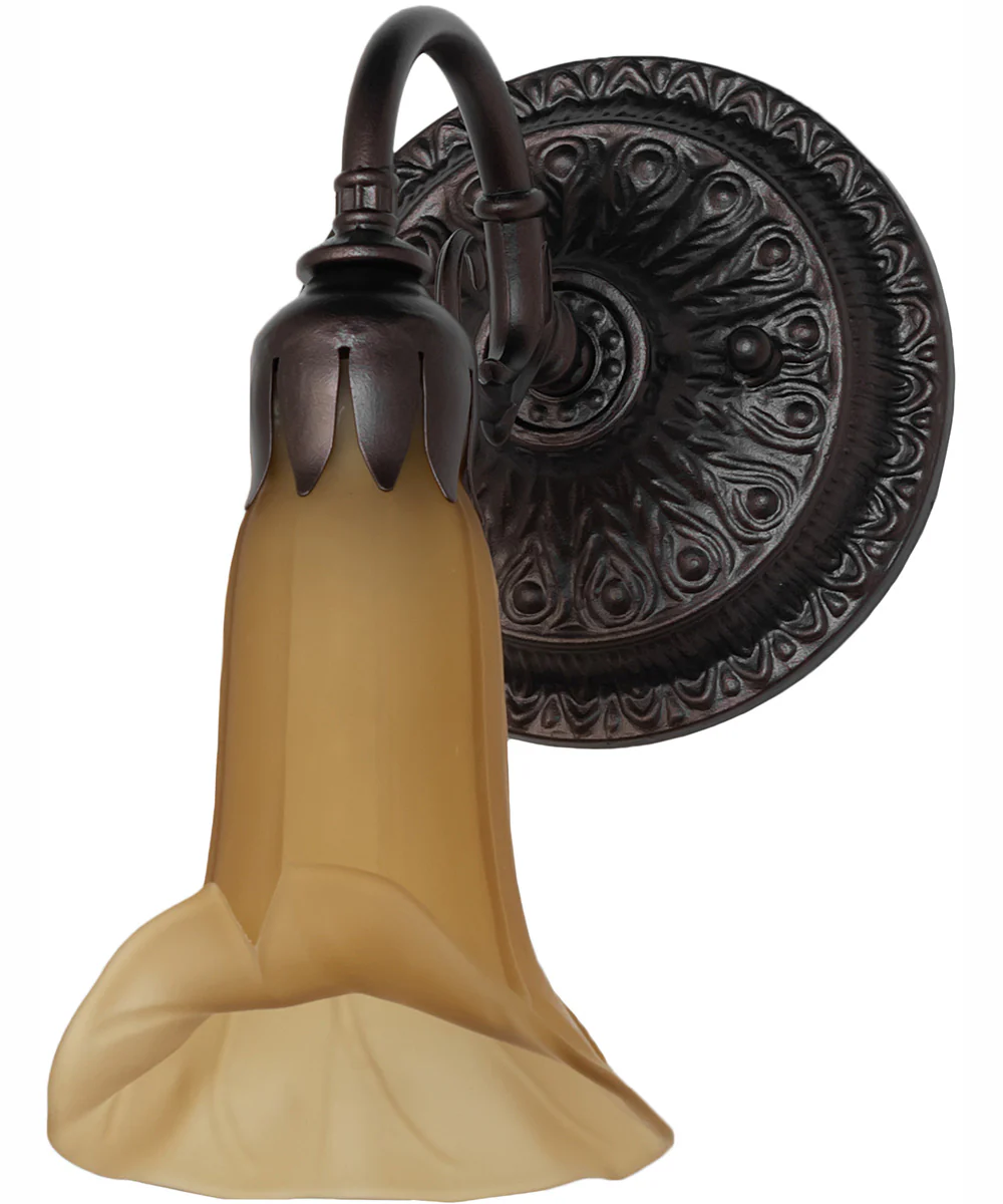 5.5" Wide Amber Tiffany Pond Lily Wall Sconce - Image 3