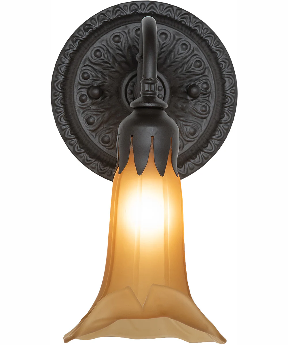 5.5" Wide Amber Tiffany Pond Lily Wall Sconce - Image 5