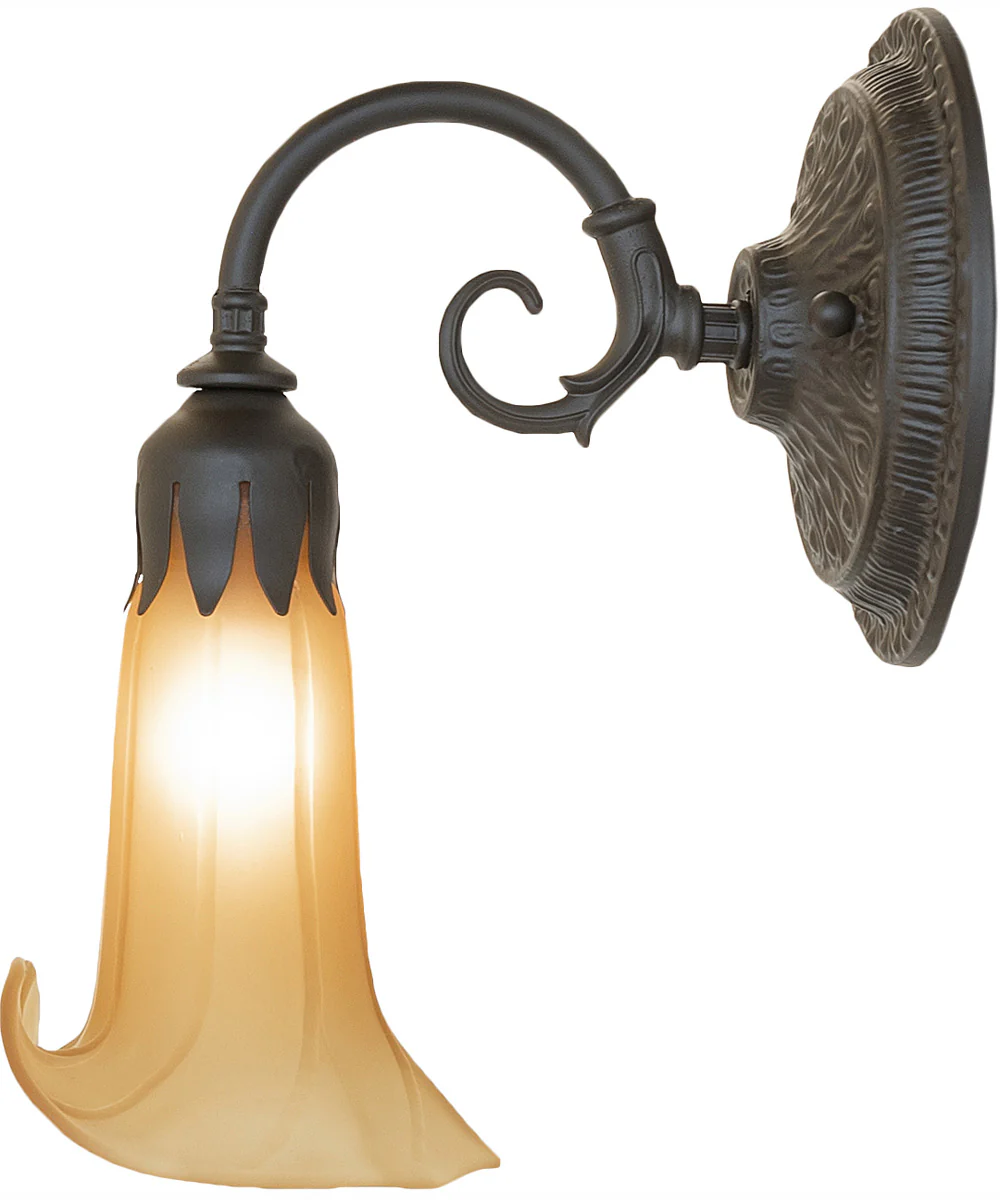 5.5" Wide Amber Tiffany Pond Lily Wall Sconce - Image 7