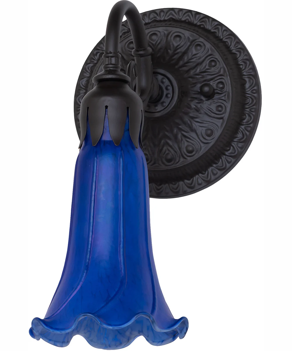 5.5" Wide Blue Tiffany Pond Lily Wall Sconce - Image 3