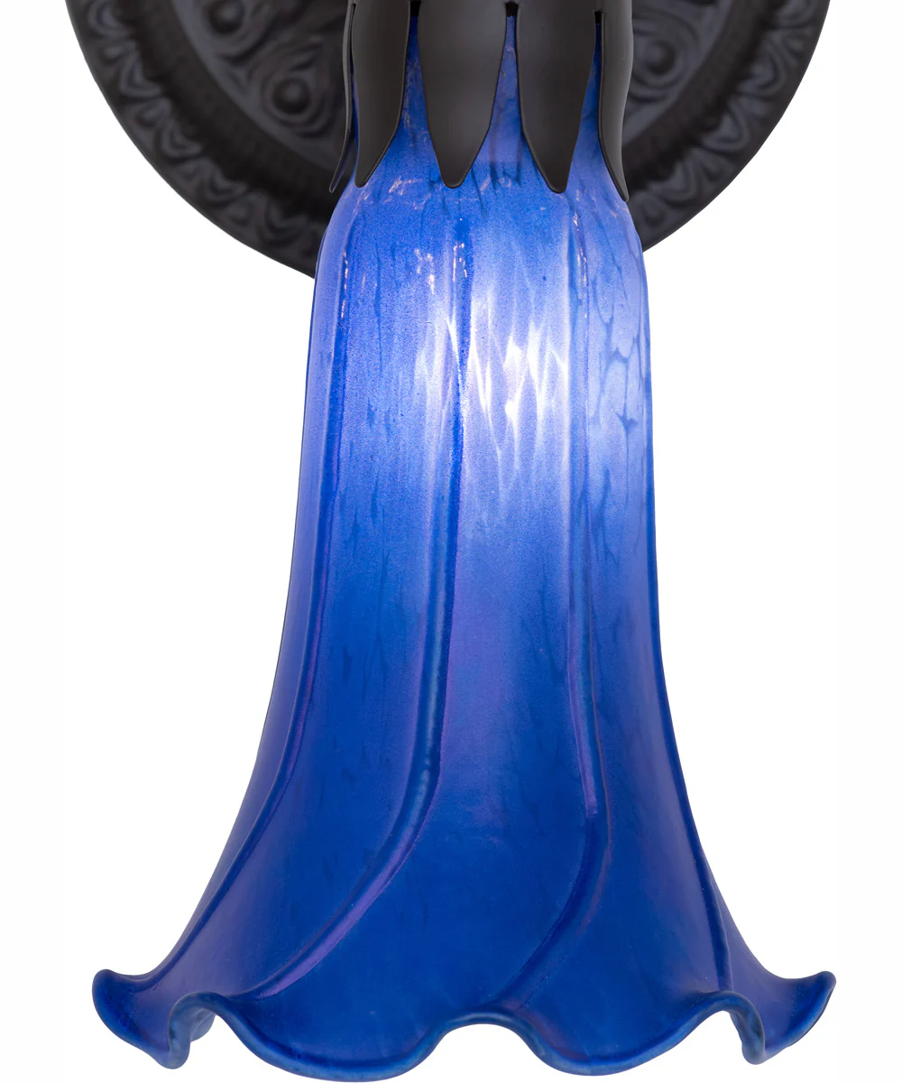 5.5" Wide Blue Tiffany Pond Lily Wall Sconce - Image 7