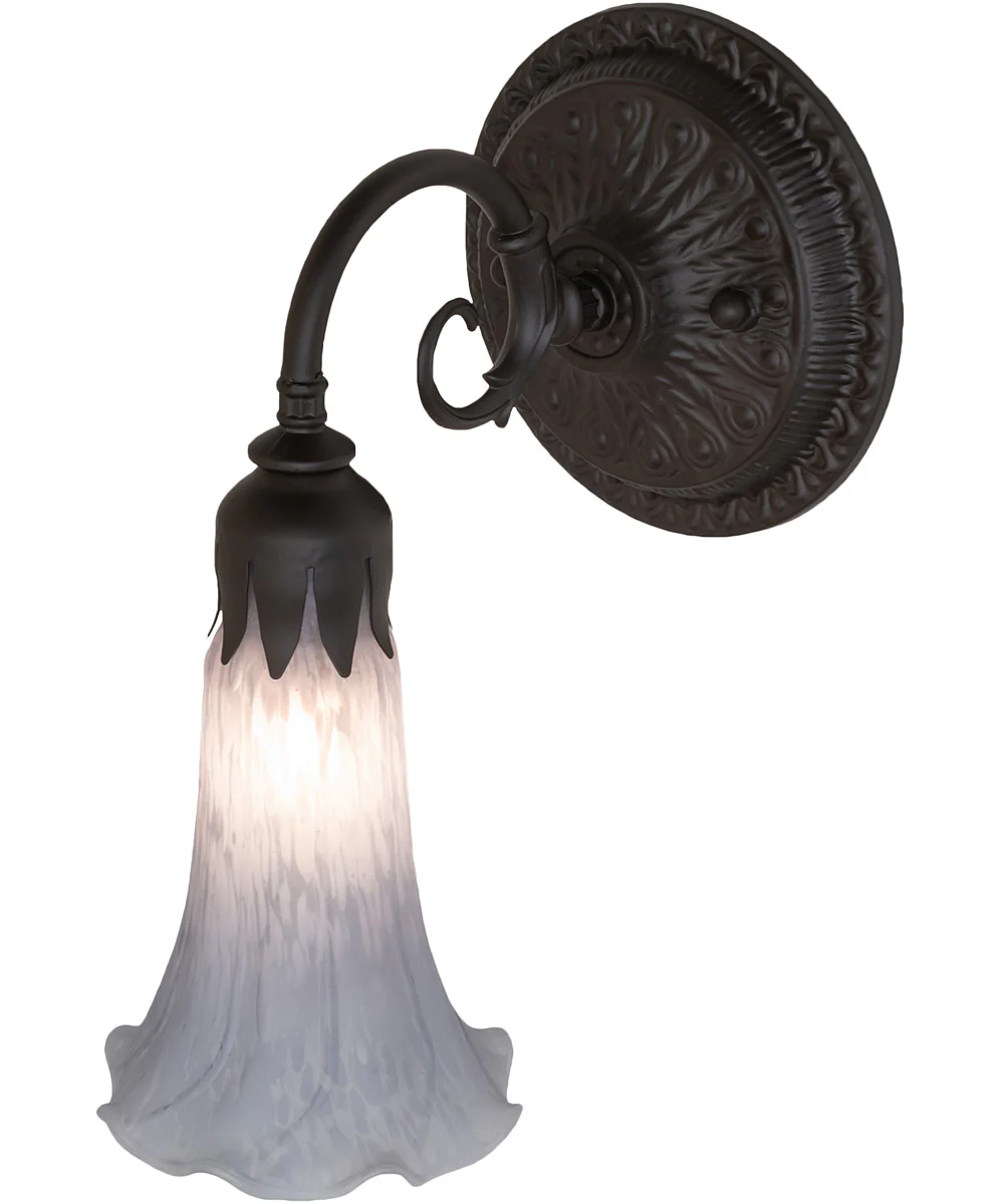 5.5" Wide Gray Tiffany Pond Lily Wall Sconce - Image 4